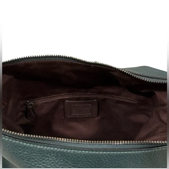 Coach Pennie Hobo hunter green leather & suede shoulder/crossbody purse C1522 - Picture 7 of 12